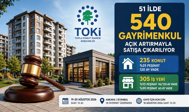 TOKİ, 51 İlde 540 Gayrimenkulü Açık Artırmayla Satışa Sunuyor!