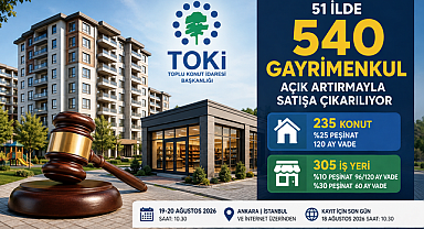 TOKİ, 51 İlde 540 Gayrimenkulü Açık Artırmayla Satışa Sunuyor!